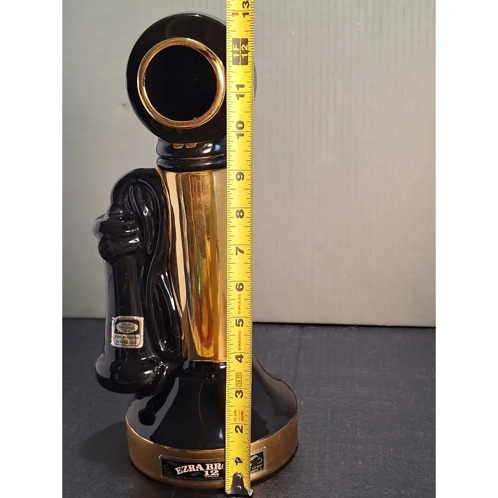 Vintage Ezra Brooks Telephone Decanter Heritage China 24K Gold
